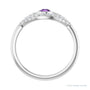 Sapphire Row Natural Pavé Evil Eye Gemstone Ring - Amethyst, 14K White Gold (view 2)