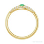 Sapphire Row Natural Pavé Evil Eye Gemstone Ring - Emerald, 14K Yellow Gold (view 2)