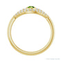 Sapphire Row Natural Pavé Evil Eye Gemstone Ring - Peridot, 14K Yellow Gold (view 2)