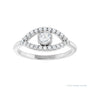 Sapphire Row Natural Pavé Evil Eye Gemstone Ring - White Sapphire, Platinum (view 3)