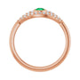Sapphire Row Lab-Grown Pavé Evil Eye Gemstone Ring - Emerald, 14K Rose Gold (view 2)