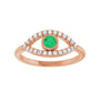 Sapphire Row Lab-Grown Pavé Evil Eye Gemstone Ring - Emerald, 14K Rose Gold (view 3)