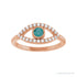 Sapphire Row Lab-Grown Pavé Evil Eye Gemstone Ring - Alexandrite, 14K Rose Gold (view 3)