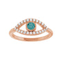 Sapphire Row Lab-Grown Pavé Evil Eye Gemstone Ring - Alexandrite, 14K Rose Gold (view 3)
