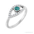 Sapphire Row Lab-Grown Pavé Evil Eye Gemstone Ring - Alexandrite, 14K White Gold