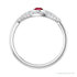 Sapphire Row Lab-Grown Pavé Evil Eye Gemstone Ring - Ruby, Platinum (view 2)