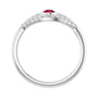 Sapphire Row Lab-Grown Pavé Evil Eye Gemstone Ring - Ruby, Platinum (view 2)