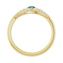 Sapphire Row Lab-Grown Pavé Evil Eye Gemstone Ring - Alexandrite, 14K Yellow Gold (view 2)