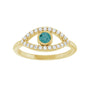Sapphire Row Lab-Grown Pavé Evil Eye Gemstone Ring - Alexandrite, 14K Yellow Gold (view 3)