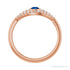 Sapphire Row Lab-Grown Pavé Evil Eye Gemstone Ring - Blue Sapphire, 14K Rose Gold (view 2)