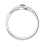 Sapphire Row Lab-Grown Pavé Evil Eye Gemstone Ring - Alexandrite, Platinum (view 2)