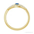Sapphire Row Lab-Grown Pavé Evil Eye Gemstone Ring - Blue Sapphire, 14K Yellow Gold (view 2)