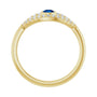 Sapphire Row Lab-Grown Pavé Evil Eye Gemstone Ring - Blue Sapphire, 14K Yellow Gold (view 2)