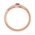 Sapphire Row Lab-Grown Pavé Evil Eye Gemstone Ring - Ruby, 14K Rose Gold (view 2)
