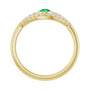 Sapphire Row Lab-Grown Pavé Evil Eye Gemstone Ring - Emerald, 14K Yellow Gold (view 2)