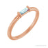 Sapphire Row Natural Gemstone Baguette Detail Ring - Sky Blue Topaz, 14K Rose Gold