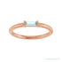 Sapphire Row Natural Gemstone Baguette Detail Ring - Sky Blue Topaz, 14K Rose Gold (view 3)