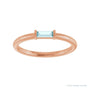 Sapphire Row Natural Gemstone Baguette Detail Ring - Sky Blue Topaz, 14K Rose Gold (view 3)
