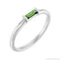 Sapphire Row Natural Gemstone Baguette Detail Ring - Green Tourmaline, 14K White Gold
