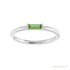 Sapphire Row Natural Gemstone Baguette Detail Ring - Green Tourmaline, 14K White Gold (view 3)