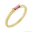 Sapphire Row Natural Gemstone Baguette Detail Ring - Pink Tourmaline, 14K Yellow Gold