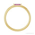 Sapphire Row Natural Gemstone Baguette Detail Ring - Pink Tourmaline, 14K Yellow Gold (view 2)