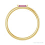 Sapphire Row Natural Gemstone Baguette Detail Ring - Pink Tourmaline, 14K Yellow Gold (view 2)