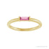 Sapphire Row Natural Gemstone Baguette Detail Ring - Pink Tourmaline, 14K Yellow Gold (view 3)