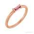 Sapphire Row Natural Gemstone Baguette Detail Ring - Pink Tourmaline, 14K Rose Gold