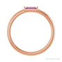 Sapphire Row Natural Gemstone Baguette Detail Ring - Pink Tourmaline, 14K Rose Gold (view 2)