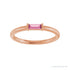 Sapphire Row Natural Gemstone Baguette Detail Ring - Pink Tourmaline, 14K Rose Gold (view 3)