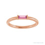 Sapphire Row Natural Gemstone Baguette Detail Ring - Pink Tourmaline, 14K Rose Gold (view 3)