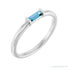 Sapphire Row Natural Gemstone Baguette Detail Ring - Sky Blue Topaz, 14K White Gold