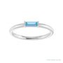 Sapphire Row Natural Gemstone Baguette Detail Ring - Sky Blue Topaz, 14K White Gold (view 3)