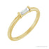 Sapphire Row Natural Gemstone Baguette Detail Ring - Diamond, 14K Yellow Gold