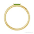 Sapphire Row Natural Gemstone Baguette Detail Ring - Peridot, 14K Yellow Gold (view 2)