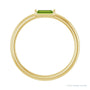 Sapphire Row Natural Gemstone Baguette Detail Ring - Peridot, 14K Yellow Gold (view 2)