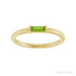 Sapphire Row Natural Gemstone Baguette Detail Ring - Peridot, 14K Yellow Gold (view 3)