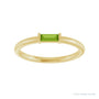 Sapphire Row Natural Gemstone Baguette Detail Ring - Peridot, 14K Yellow Gold (view 3)