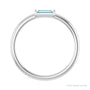 Sapphire Row Natural Gemstone Baguette Detail Ring - Sky Blue Topaz, Platinum (view 2)