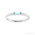 Sapphire Row Natural Gemstone Baguette Detail Ring - Sky Blue Topaz, Platinum (view 3)