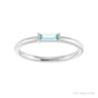 Sapphire Row Natural Gemstone Baguette Detail Ring - Sky Blue Topaz, Platinum (view 3)