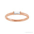 Sapphire Row Natural Gemstone Baguette Detail Ring - Diamond, 14K Rose Gold (view 3)