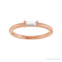 Sapphire Row Natural Gemstone Baguette Detail Ring - Diamond, 14K Rose Gold (view 3)