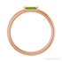 Sapphire Row Natural Gemstone Baguette Detail Ring - Peridot, 14K Rose Gold (view 2)