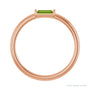 Sapphire Row Natural Gemstone Baguette Detail Ring - Peridot, 14K Rose Gold (view 2)