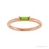 Sapphire Row Natural Gemstone Baguette Detail Ring - Peridot, 14K Rose Gold (view 3)