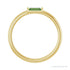 Sapphire Row Natural Gemstone Baguette Detail Ring - Green Tourmaline, 14K Yellow Gold (view 2)