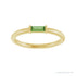 Sapphire Row Natural Gemstone Baguette Detail Ring - Green Tourmaline, 14K Yellow Gold (view 3)