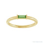 Sapphire Row Natural Gemstone Baguette Detail Ring - Green Tourmaline, 14K Yellow Gold (view 3)
